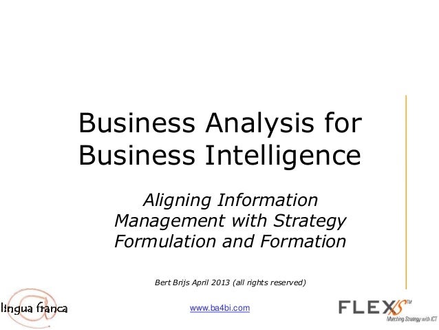 Business Analysis for Business Intelligence